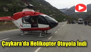 Trabzon'da Helikopter Karayoluna İndi. Video Haber
