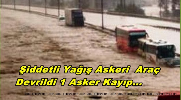Tekirdağ'da Askeri Araç Sel Sularına Kapıldı! 1 Asker Kayıp!
