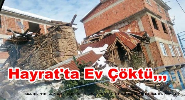 Trabzon'da ev çöktü